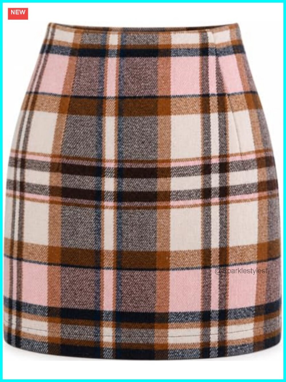 Plaid Mini Skirt High Waist Bodycon Pencil Skort